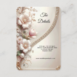 Tarjeta De Recepción Floral and Pearl Embellishments Detail Enclosure
