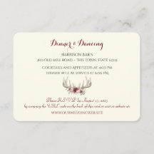 Tarjeta de recepción Floral Antlers