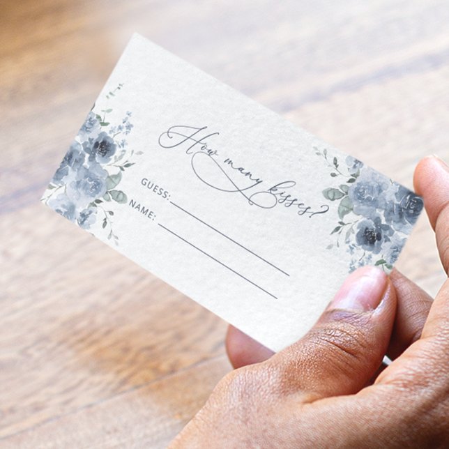 Tarjeta De Recepción Floral azul cuántos besos de juego (Subido por el creador)
