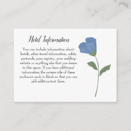Tarjeta De Recepción Floral azul, simple matrimonio elegante