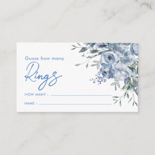 Tarjeta De Recepción Floral azul turbio adivina cuántos anillos de jueg