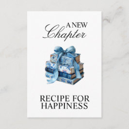 Tarjeta De Recepción Floral azul Un nuevo capítulo ducha de novia