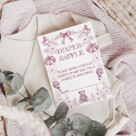 Tarjeta De Recepción Floral Baby Shower Diaper Raffle