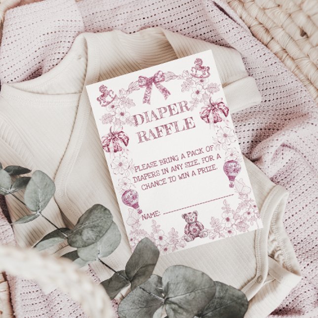 Tarjeta De Recepción Floral Baby Shower Diaper Raffle (Subido por el creador)