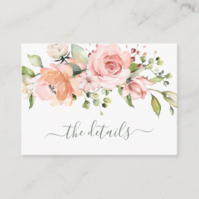 Tarjeta De Recepción Floral Bachelorette información del itinerario del (Anverso)