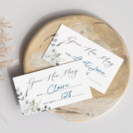 Tarjeta De Recepción Floral blanca adivina cuántas cartas de juego de d