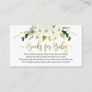 Tarjeta De Recepción Floral blanca trae un libro
