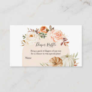 Tarjeta De Recepción Floral Boho Pumpkin Baby Shower - Diaper Raffle