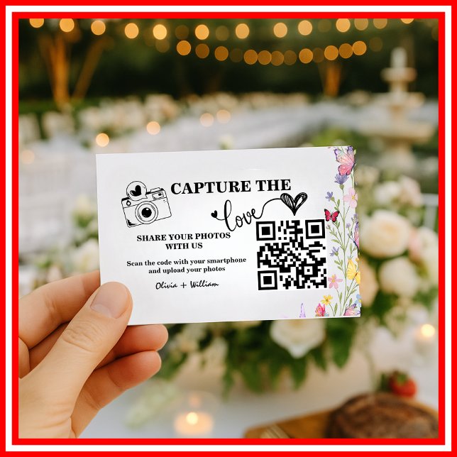 Tarjeta De Recepción Floral Boho Wildflower QR Boda Código RSVP (Subido por el creador)