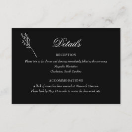 Tarjeta De Recepción Floral botánica minimalista | Detalles del Boda