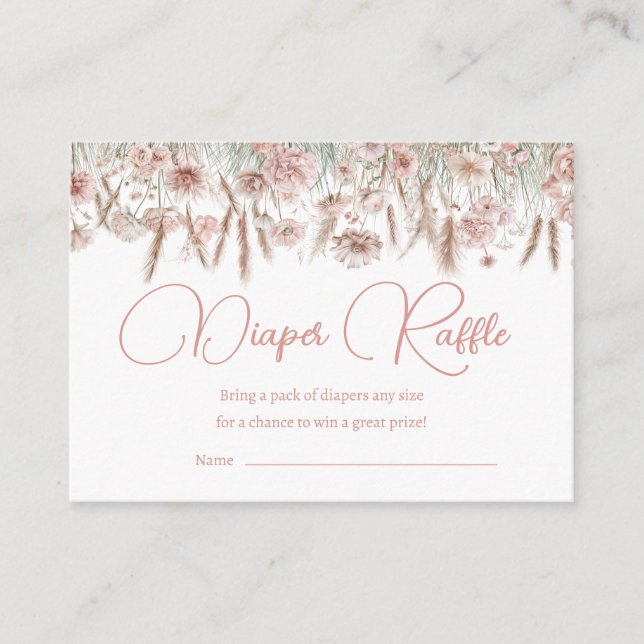 Tarjeta De Recepción Floral Botanical Pampas Grass Game Card (Anverso)