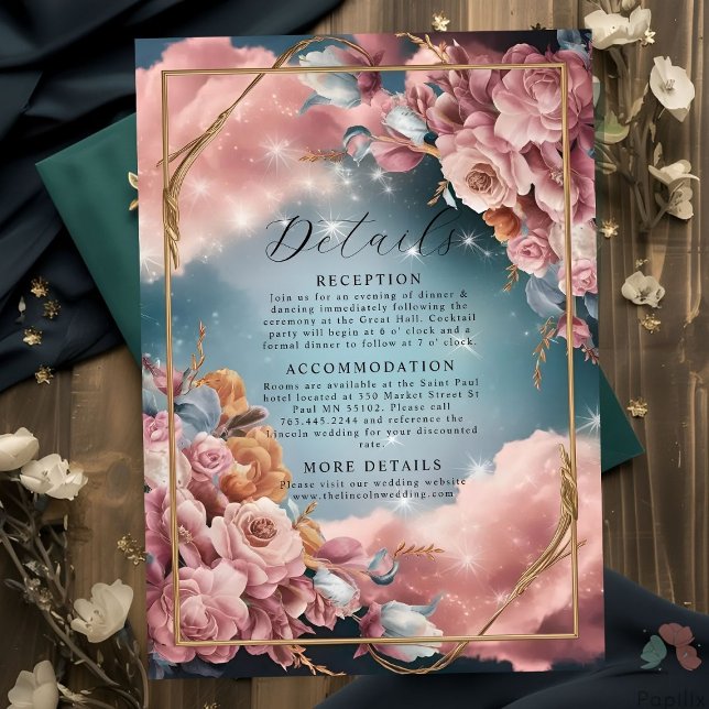 Tarjeta De Recepción Floral Bouquet Fine Selección Boda de lujo (Subido por el creador)