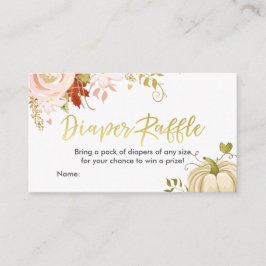 Tarjeta De Recepción Floral Calabaza Diaper Raffle Card otoño otoño oto