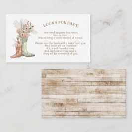 Tarjeta De Recepción Floral Cowboy Boots Boots Boots para bebé