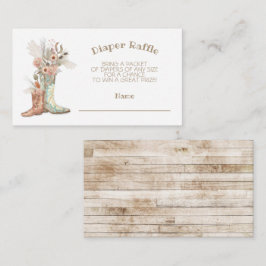 Tarjeta De Recepción Floral Cowboy Boots Diaper Raffle