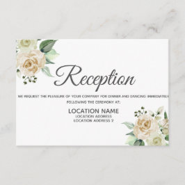 Tarjeta de recepción floral Cream Rose