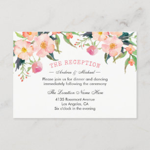 Tarjeta de Recepción Floral de Acuarela del Jardín