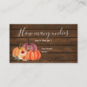 Tarjeta De Recepción Floral de calabaza de Naranja quemado de madera