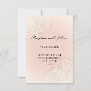 Tarjeta de recepción floral de crisantemo rosa