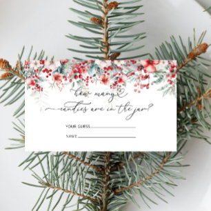 Tarjeta De Recepción Floral de invierno cuántos caramelos