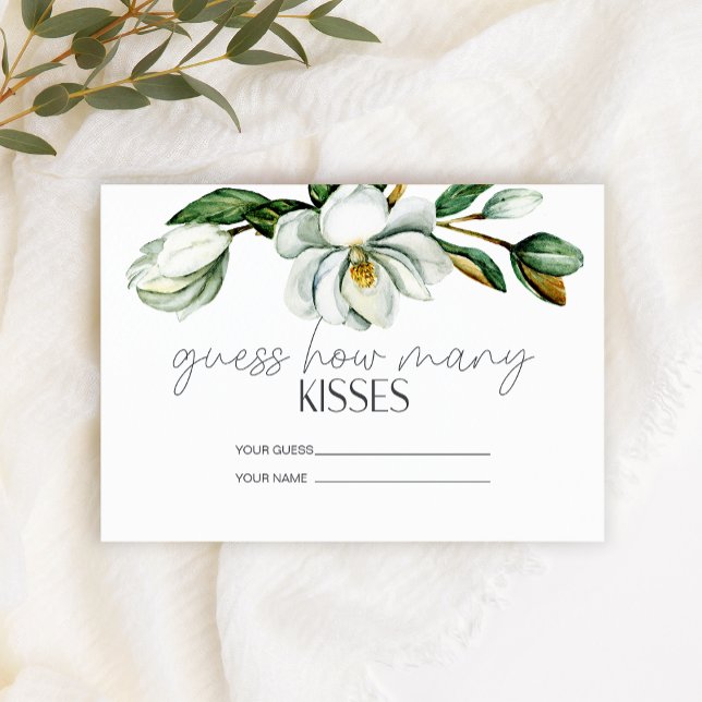 Tarjeta De Recepción Floral de magnolia blanca cuántos besos juego de n (Subido por el creador)