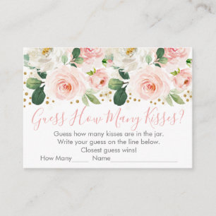 Tarjeta De Recepción Floral de oro rosa de Rubor adivina cuántos juegos
