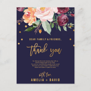 Tarjeta de recepción Floral de otoño