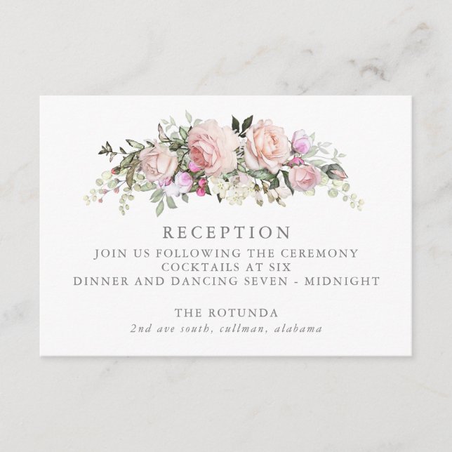 Tarjeta de recepción floral de primavera (Anverso)