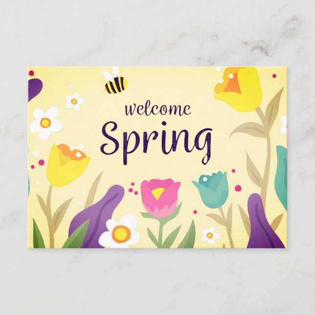 Tarjeta De Recepción Floral de primavera de bienvenida (Anverso)