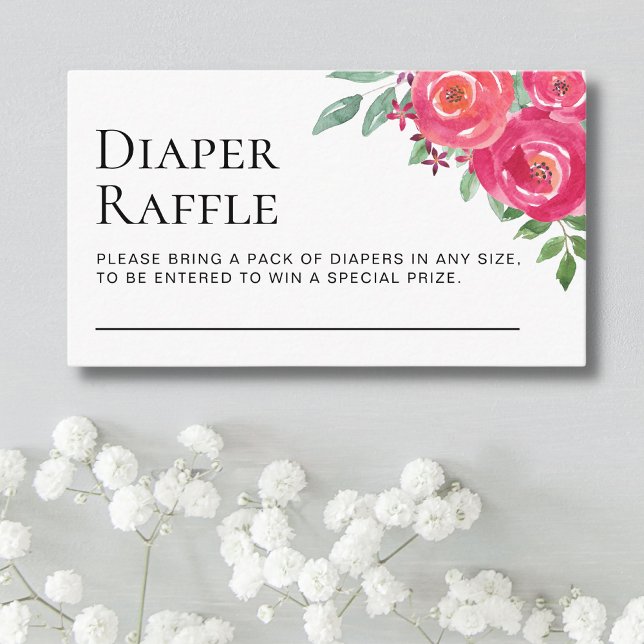 Tarjeta De Recepción Floral Diaper Raffle (Subido por el creador)