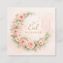Tarjeta De Recepción Floral Eid Mubarak – Regalo Islámico Rosa Claro f