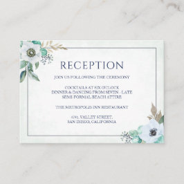 Tarjeta De Recepción Floral Elegante Anemone Bouquet Wedding