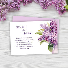 Tarjeta De Recepción Floral Elegante Lilac Baby Shower Libros Para Bebé
