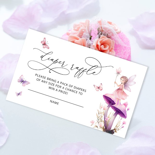 Tarjeta De Recepción Floral Fairy Magic Tale Diaper Raffle Ticket (Subido por el creador)