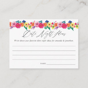 Tarjeta De Recepción Floral Fiesta Bridal Ducha Fecha Ideas Noche