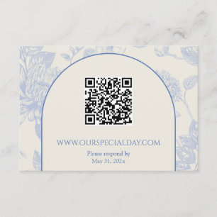 Tarjeta De Recepción Floral floral floral azul rica