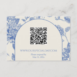 Tarjeta De Recepción Floral floral floral azul rica