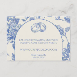 Tarjeta De Recepción Floral floral floral azul rica