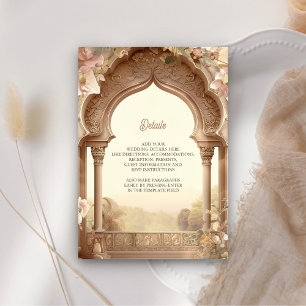 Tarjeta De Recepción Floral Garden Indian Palace Arch Boda Detalles