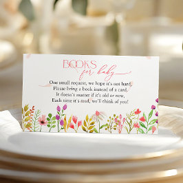 Tarjeta De Recepción Floral Greeneration Rustic Baby Shower Books para 