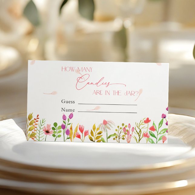 Tarjeta De Recepción Floral Greeneration Rustic Cuántos Candies (Subido por el creador)