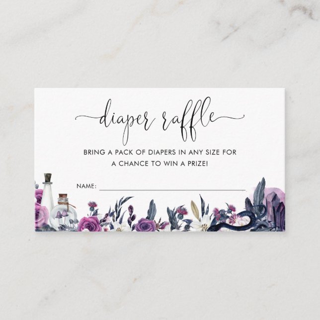 Tarjeta De Recepción Floral Halloween Skull Snoweather Diaper Raffle Sh (Anverso)