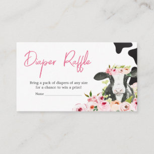 Tarjeta De Recepción Floral Holy Cow Baby Shower Diaper Raffle
