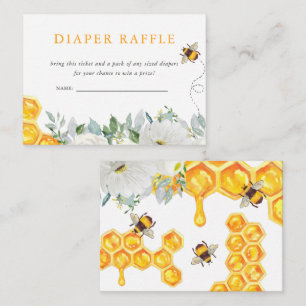Tarjeta De Recepción Floral Honeycomb Bumble Bee Diaper Raffle
