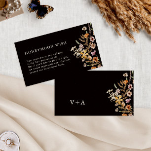 Tarjeta De Recepción Floral Honeymoon Wish