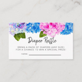 Tarjeta De Recepción Floral Hydrangea Baby Shower Diaper Raffle Ticket