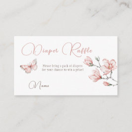 Tarjeta De Recepción Floral Magnolia Baby Shower Diaper Raffle Game