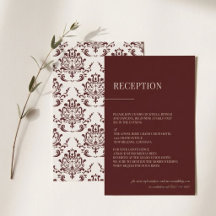 Tarjeta de Recepción Floral Malhumorada Burgundy S