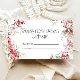 Tarjeta De Recepción Floral moderna de invierno cuántos besos de juego 