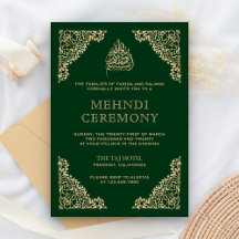 Floral Ornate Verde y Dorado Mehndi Islámico Musul